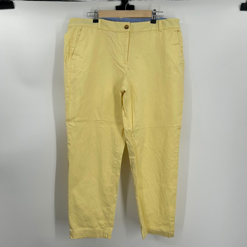 Talbots The Weekend Chino Pants Yellow Straight Leg Stretch Women 16P BD1024